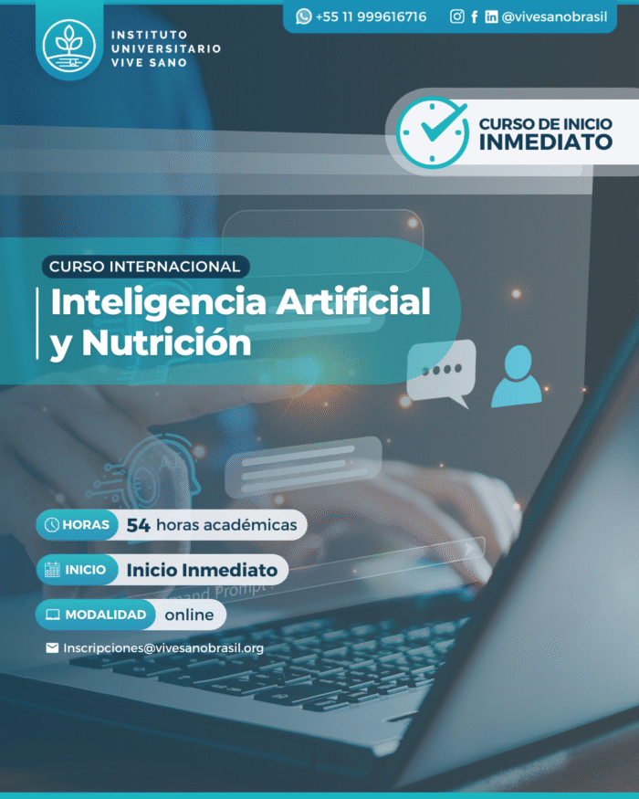 Afiche - Curso Internacional de Inteligencia Artificial y Nutrición - SPOC Inicio Inmediato