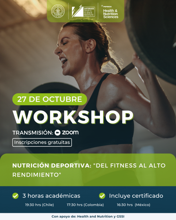 Afiche -Workshop Nutrición Deportiva del Fitness al Alto Rendimiento