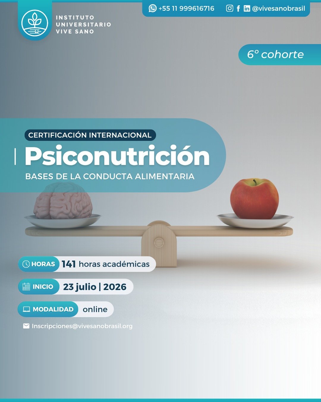 Certificación Internacional en Psiconutrición; Edición: 1; Cohorte: 6
