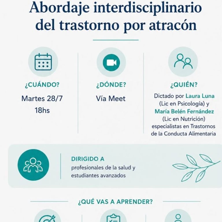 WORKSHOP ONLINE: Abordaje interdisciplinario del Trastorno por Atracón